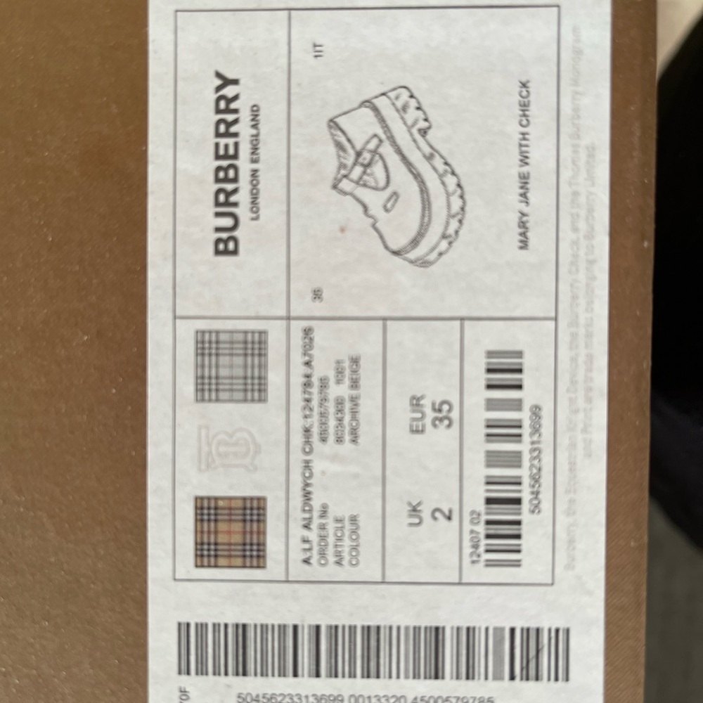 Burberry Check Wool T-bar women shoes